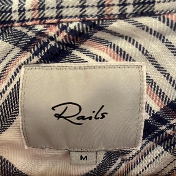 Rails pink and blue and white flannel shirt - Picture 3 of 4